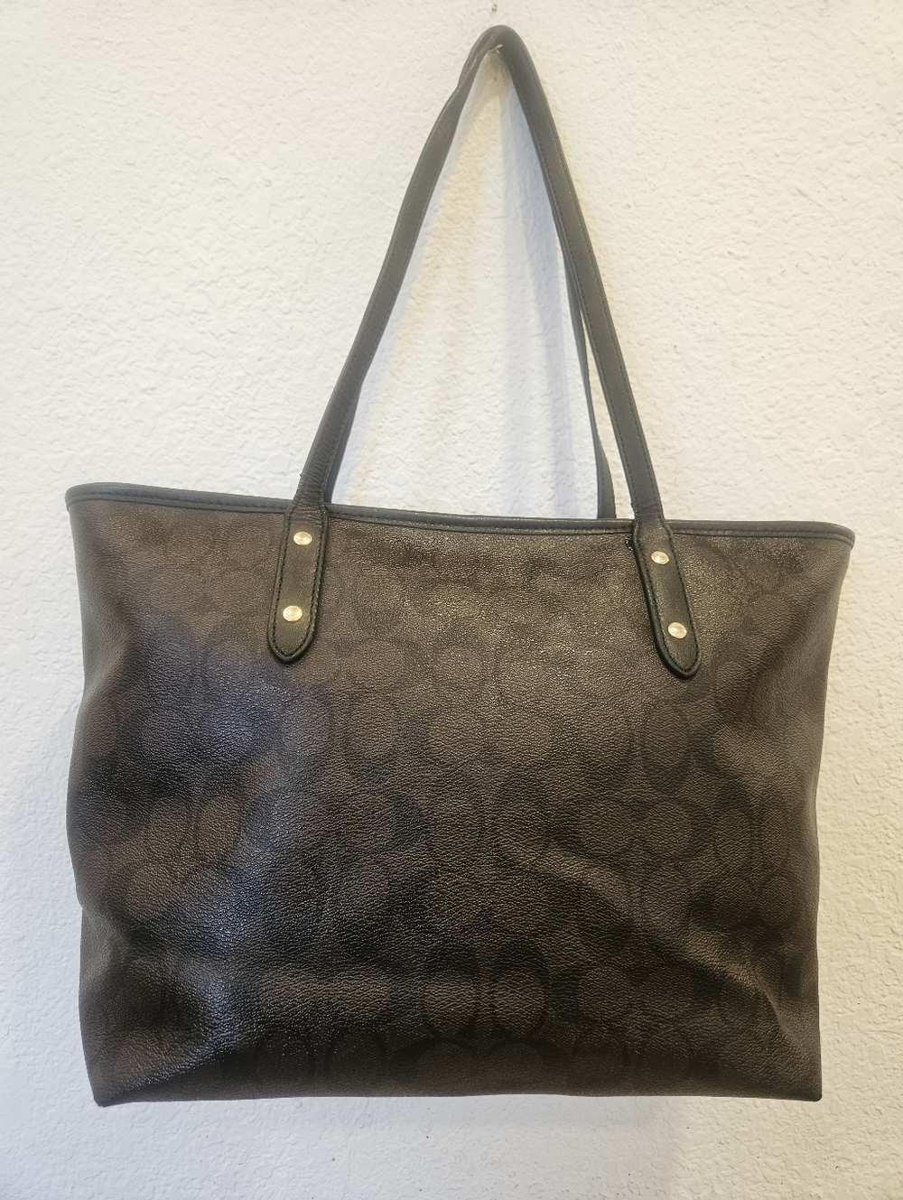 Coach City Zip Brown Signature Tote Bag - Picture 15 of 16